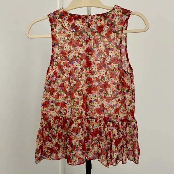 Topshop Sheer Floral Top - US 2, UK6 - Picture 1 of 4